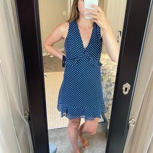 Lulus blue polka dot dress